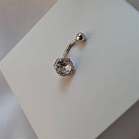 Срібна сережка для пірсингу Камінчик 7 мм Срібний пірсинг