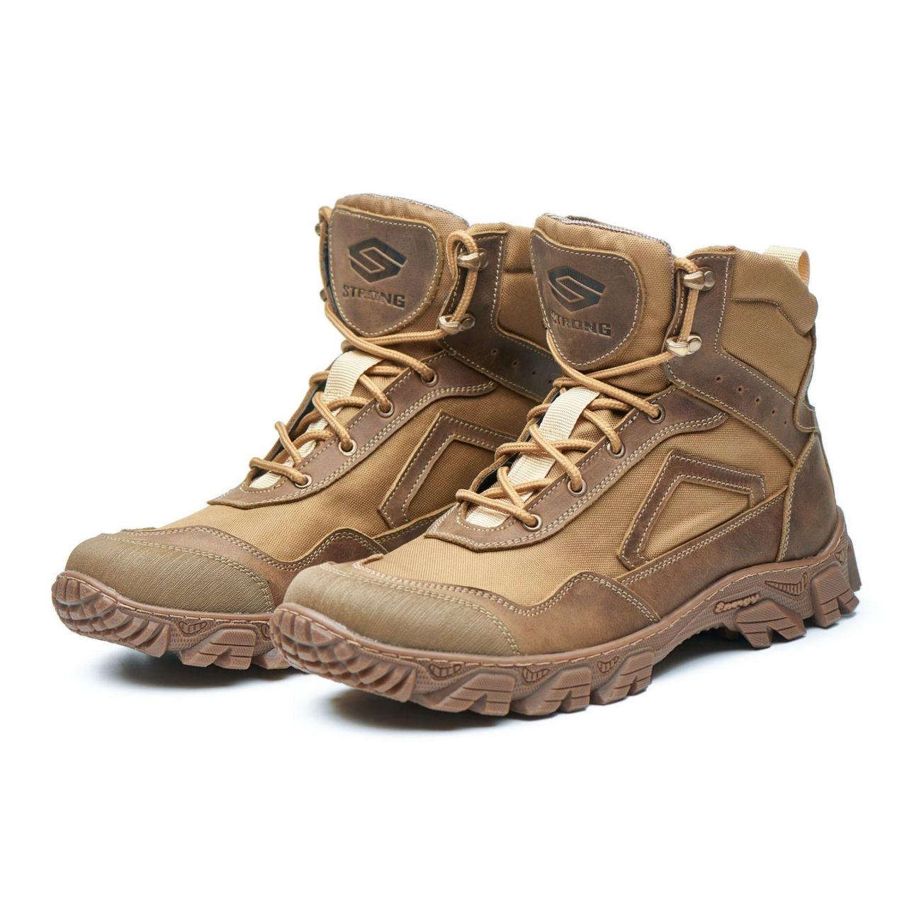 Тактичні чоловічі черевики натуральна шкіра + кордура model-205