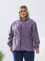 Жіноча стильна демісезонна парк Батал арт А101 / демісезонна куртка / сирени/ сиренового кольору