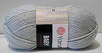 Нитки пряжа для вязания акриловая BABY YarnArt Беби Ярнарт № 855 - светлый серый