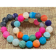 Намистини Агат морозний 10мм, колір різнокольоровий