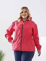 Жіноча демісезонна парк Батал арт А101 / демісезонна куртка / коралового кольору / корал