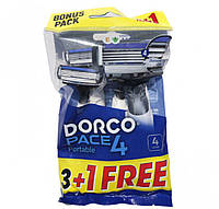 Станок для бритья Dorco Pace 4 для мужчин одноразовый 4 лезвия 4 шт.