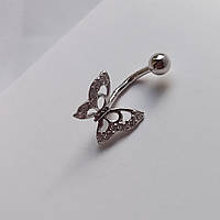 Срібна сережка для пірсингу Метелик Срібний пірсинг