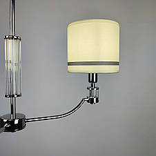 Люстра класична 3 білих текстильних абажура Е14 хром 56х58 см, фото 2