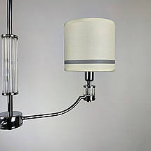 Люстра класична 3 білих текстильних абажура Е14 хром 56х58 см, фото 4