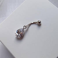 Срібна сережка для пірсингу Капелька Срібний пірсинг