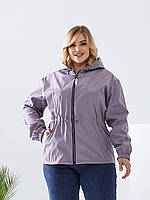 Жіноча демісезонна куртка-ветрівка Батал арт А101 / демісезонна куртка колір бузковий / фреза