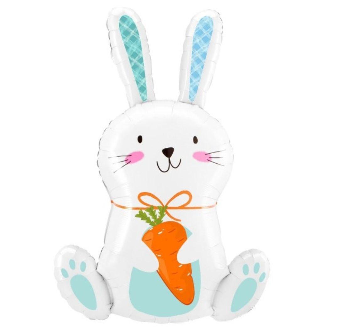China Куля фольгована  Зайченя білий з морквою  53*76 см - В УП MrShar, фото 1