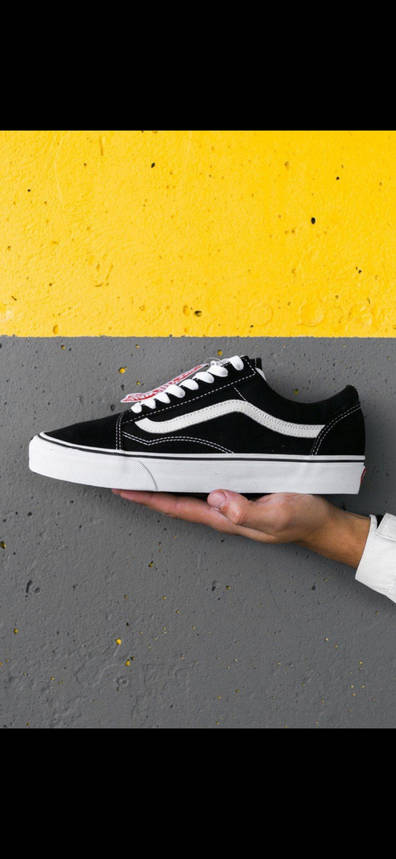 Кеди VANS Old Skool Чорні з білою смугою на білій підошві текстиль чоловічі унісекс, фото 1