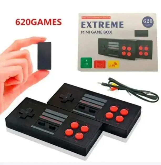 Приставка на 620 Game ігор Extreme Mini Box з 2 бездротовими джойстиками, фото 1