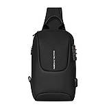 Рюкзак з однією лямкою Mark Ryden Crypto MR7039 та кодовим замком (Чорний), фото 2