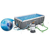 BestWay 56457 каркасний басейн 412 х 201 х 122 см, пісочний фільтр 3028 л/ч, сходи, дозатор, фото 4