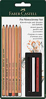Набор пастельных карандашей и мелков Faber-Castell Pitt Monochrome set, 9 предметов в блистере, 112998