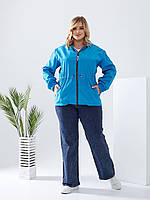 Жіноча демісезонна парк арт А101 / демісезонна куртка / блакитного кольору/ яскраво-блакитний