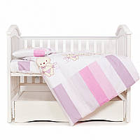 Сменная постель в кроватку детскую Dolce Друзья зайчики Twins 3060-D-002, 3 элемента, Land of Toys