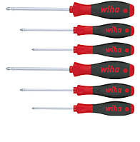 Набір викруток PH1 PH2 PH3 PZ1 PZ2 PZ3 круглі жала SoftFinish Wiha 26146