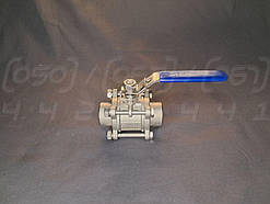 Кран кульовий нержавіючий DN 25 (1") трискладовий, приварний встик, повнопрохідний, з фіксатором