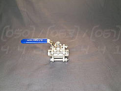 Кран кульовий нержавіючий DN 15 (1/2") трискладовий, приварний встик, повнопрохідний, з фіксатором