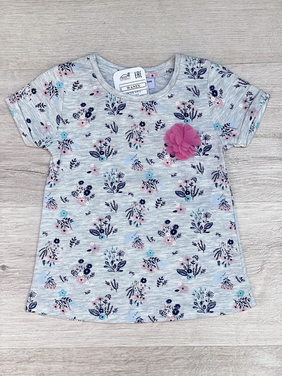 Футболка для дівчинки Wanex 30417 80 см Сірий