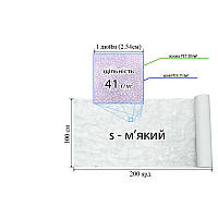 Флизелин клеевой 41г(30+11), 100см х200я. , белый, S-мягкий, ПЭТ 100%, вес бр: 7, 52кг,Peri, TF 4111s - б-100,