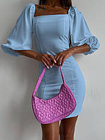 Ошатне жіноче коротке плаття по фігурі 42-44, 46-48 чорний, блакитний, лаванда, малина, білий
