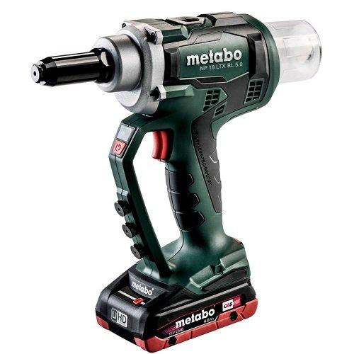 Пистолет заклепочный аккумуляторный Metabo NP 18 LTX BL 5.0 (с аккумуляторами LiHD 18 В / 4,0 А·ч) - фото 1 - id-p1886744118