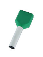 Наконечник гільза для 2х проводів TE2512 зелений TNSy