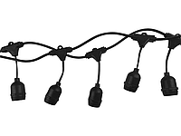 Гирлянда Белт-лайт светодиодная соединительная Lemanso LMA8014 IP65 40xE27 + кабель 10м + вилка (IP44) Черный
