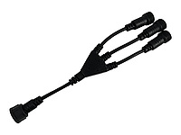 Переходник для гирлянды Lemanso LMA8016 IP65 2х0.75мм кабель 10 см 3 гнезда 1 вилка