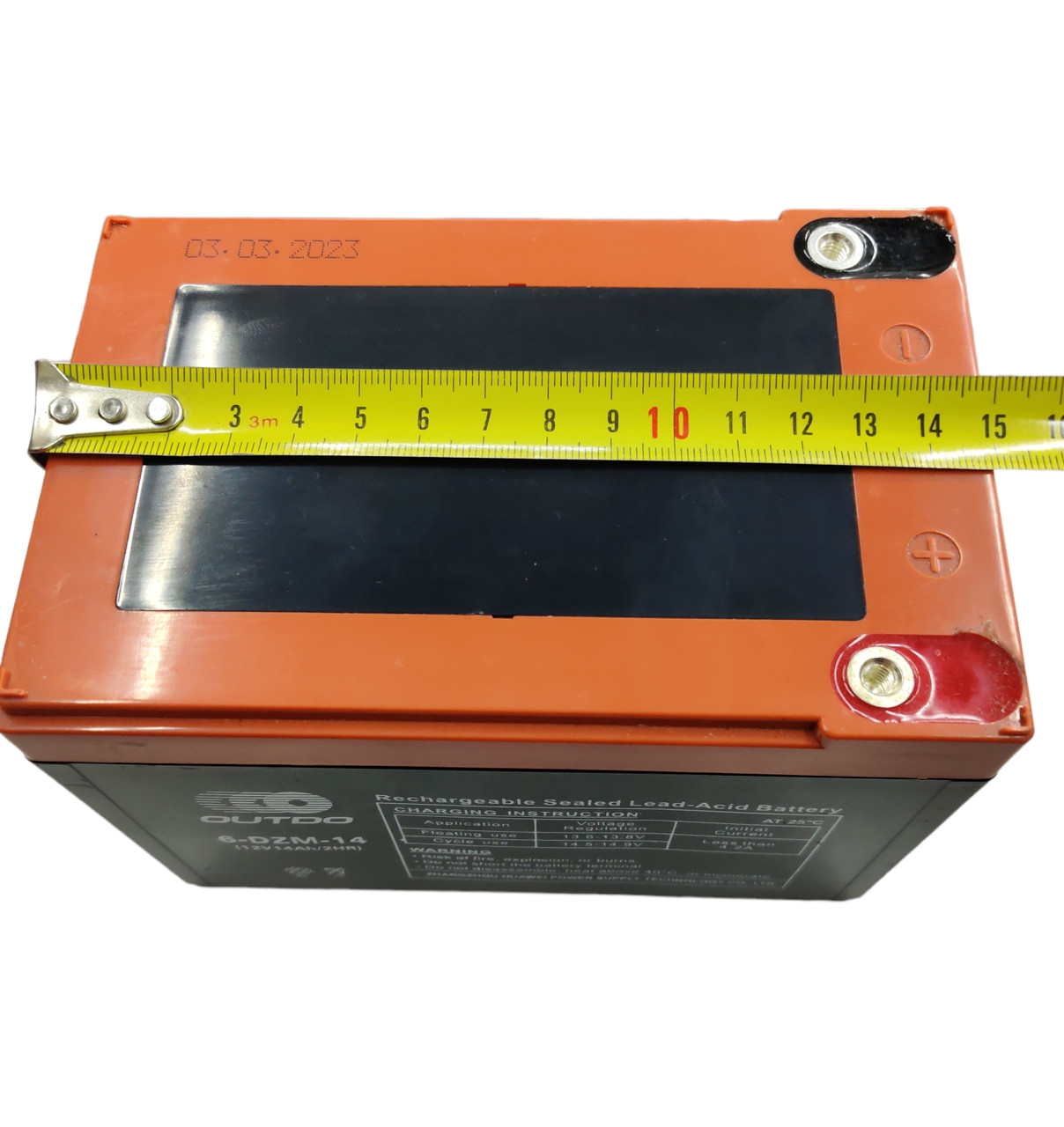Аккумулятор тяговый 12V 14 Ah OUTDO 6-DZM (под винтик) (151х98х95 мм ...