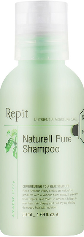 Шампунь для пошкодженого та нормального волосся Natural Pure Amazon Story Repit, 50 мл, фото 1