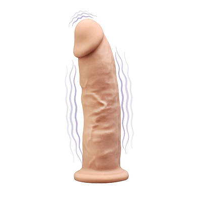 Фалоїмітатор з вібрацією SilexD Henry Vibro Flesh (MODEL 2 size 7in), двошаровий, діаметр 4,4 см