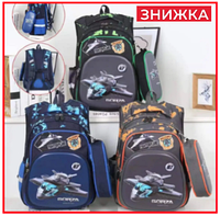Детский школьный 4D рюкзак портфель для мальчика Самолет ранец для школы с пеналом и с тремя отделениями