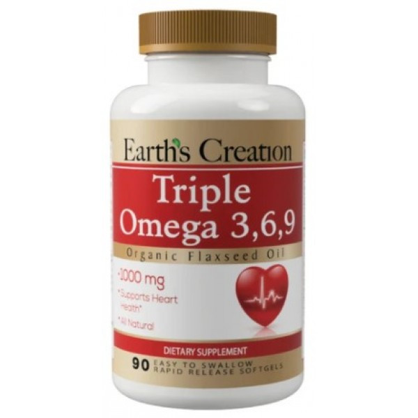Жирні кислоти Earth‘s Creation Omega 3-6-9 1000 mg 90 софтгель