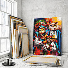 Картини за номерами 40*50 "Сімя котиків-козаків ©Маріанна Пащук" №53690, Brushme