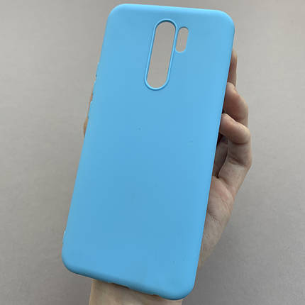 Чохол для Xiaomi Redmi 9 однотонний силіконовий чохол на телефон сяомі редмі 9 блакитний pln, фото 1