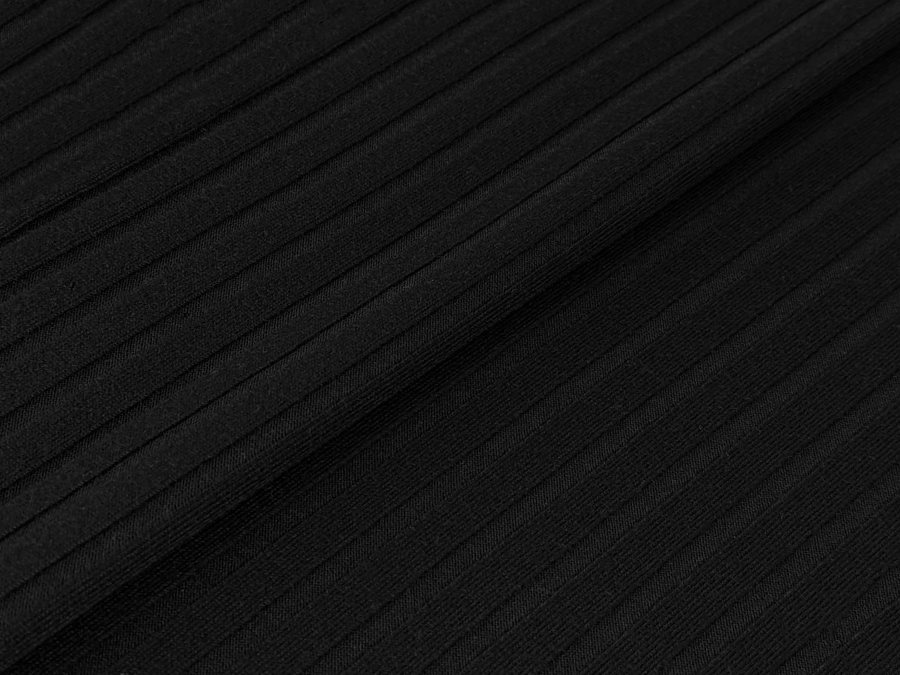 Трикотаж рубчик 7 мм, чорний