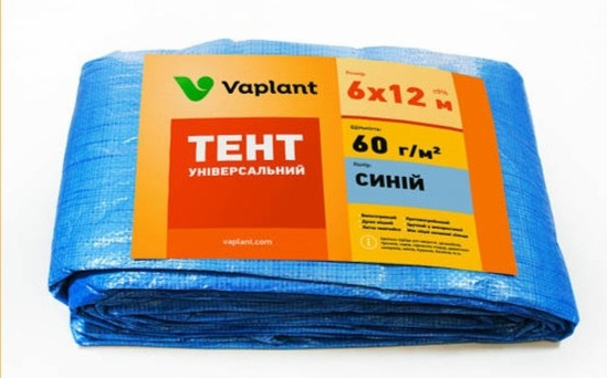 Тент 6х12м (60 г/м2) універсальний поліпропіленовий ламінований з кільцями