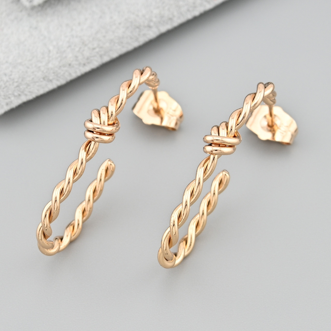 Сережки Касабланка 39296 розмір 31х5 мм вага 3.6 г позолота 18К, фото 1