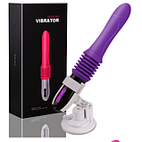 Фалос з вібрацією 26 см на присосці, Вібратор з висуванням на пульті, Секс машина з телескопією, Інтимні іграш, фото 6