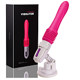 Телескопічна міні секс машина, Вібратор на пульті з висуванням, Секс машина на присоску, Інтимні іграшки, фото 5