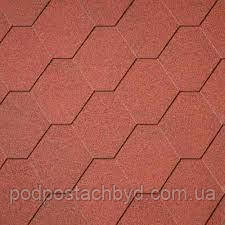 Tile red Superglass HEX Бітумна черепиця IKO