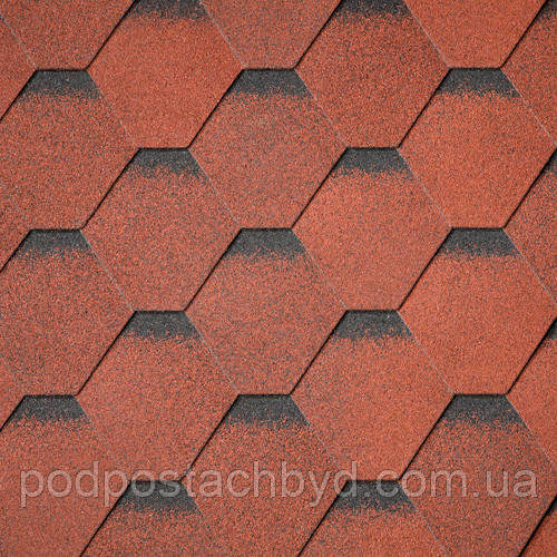 Tile red ultra Superglass HEX Бітумна черепиця IKO