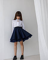 Школьная белая блуза c длинным рукавом для девочки 116-146р 146