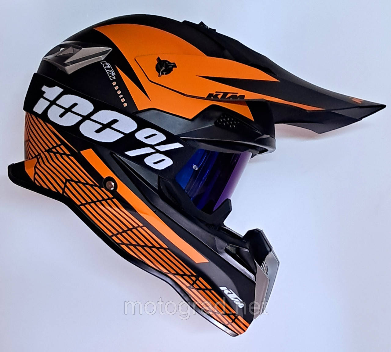 Мото шолом KTM Ендуро для мотокросу та квадроциклу + окуляри 100% у подарунок, фото 1