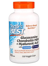 Doctor's Best Glucosamine Chondroitin MSM + Hyaluronic Acid 150 Veg Caps