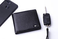 Мужской кожаный маленький черный кошелек, портмоне Cardinal, бумажник
