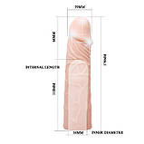 Подовжуюча насадка на член Penis Sleeve Flesh 5", 17 см, фото 7