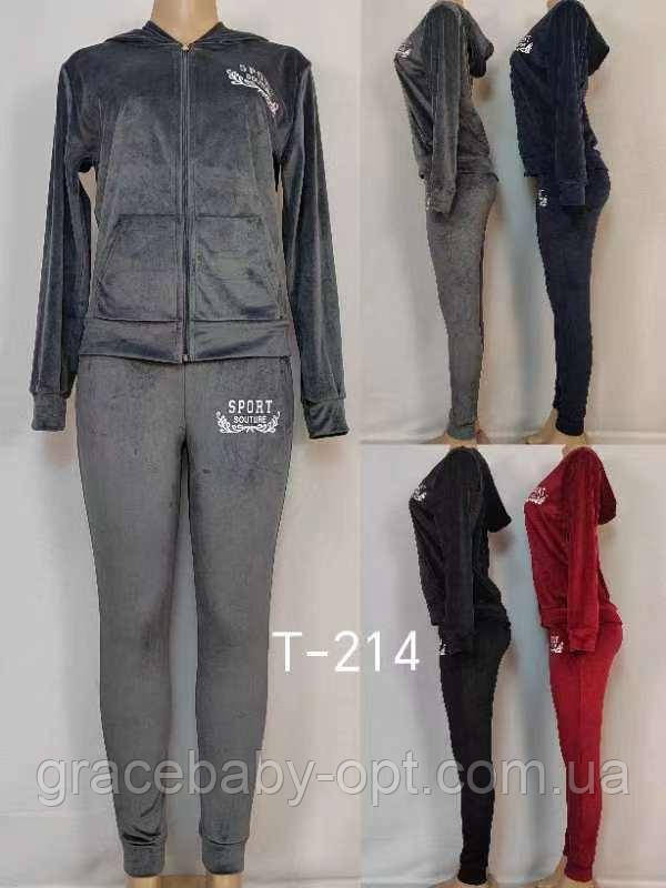 Жіночий велюровий спортивний костюм 2 в 1 оптом, S-XL рр.,  № Hay-T-214, фото 1